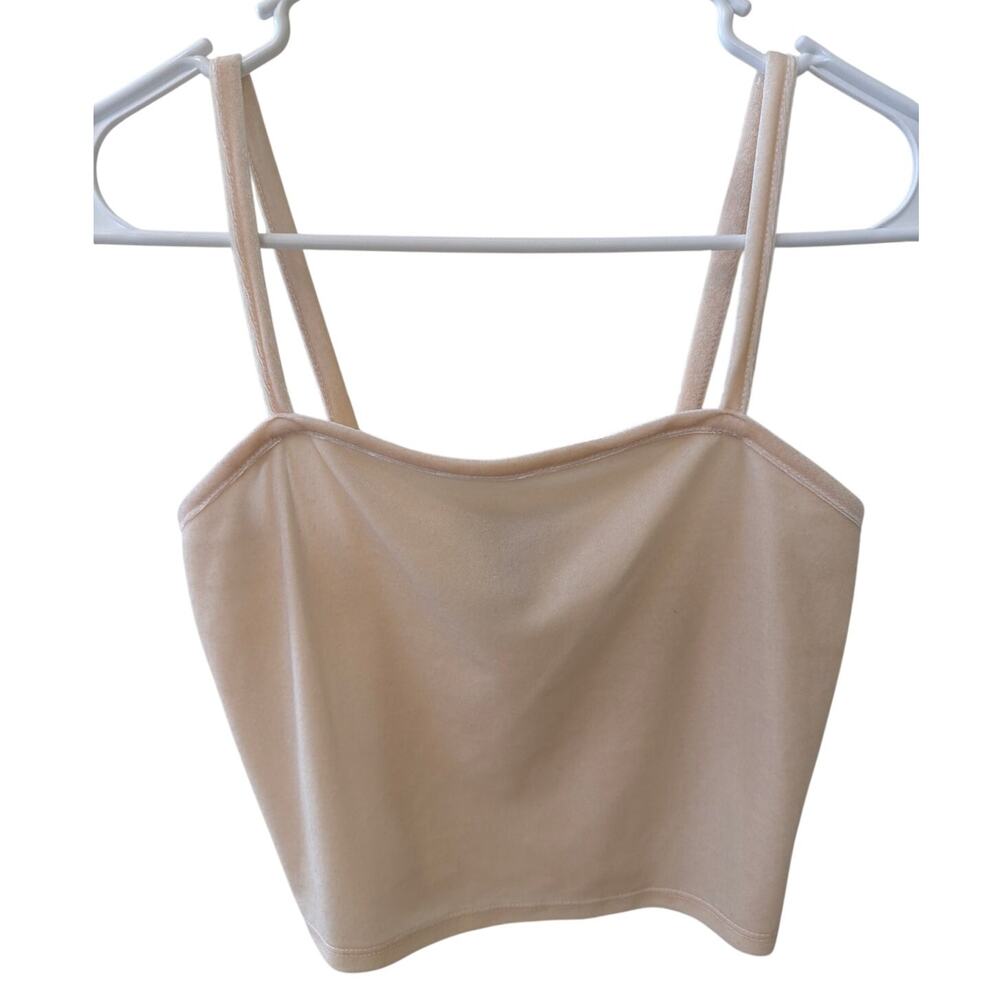 Cropped Velvety Spaghetti Strap Tank Top Layering Size Small Y2K Style Indie
